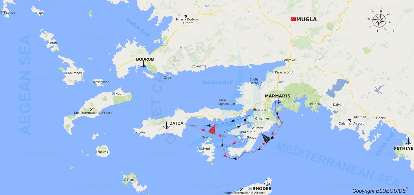 Marmaris Datca Marmaris Route Itinerary - Gulet Charter Official Website Marmaris Datca Marmaris Route Itinerary